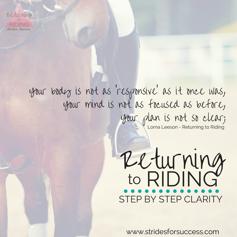 Returning to Riding - Step by step