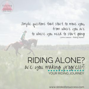 Riding Alone? Are you making progress?